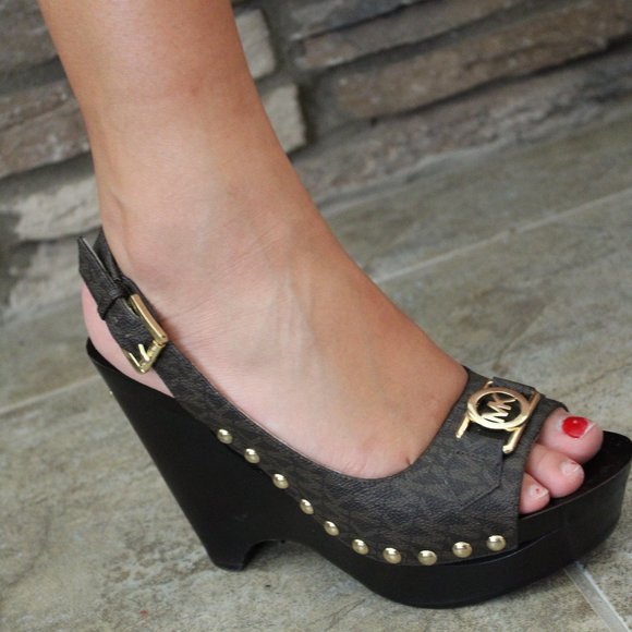 Michael Kors Shoes - Michael Kors Brown Wedges